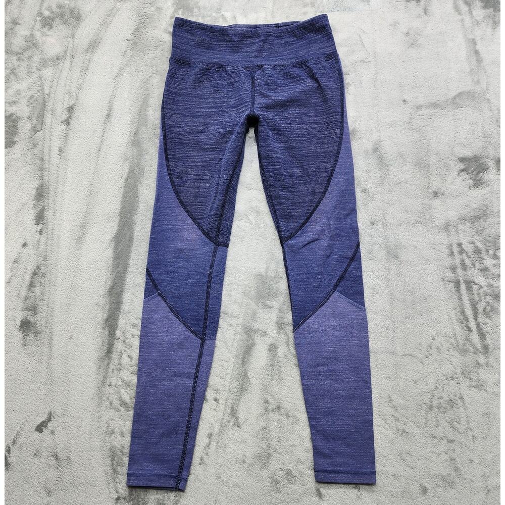 Athletic Works Leggings Womens XS Heathered Blue Color Block Ankle Stretch Gym
